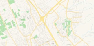 Travel infographic – Empty vector map of Las Cruces, New Mexico, USA