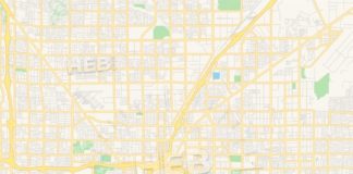 Travel infographic – Empty vector map of Las Vegas, Nevada, USA
