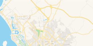 Travel infographic – Empty vector map of Mazatlán, Sinaloa, Mexico