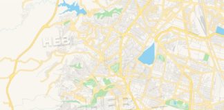 Travel infographic – Empty vector map of Naucalpan, México, Mexico