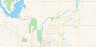 Travel infographic – Empty vector map of Noblesville, Indiana, USA