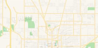 Travel infographic – Empty vector map of Ocala, Florida, USA