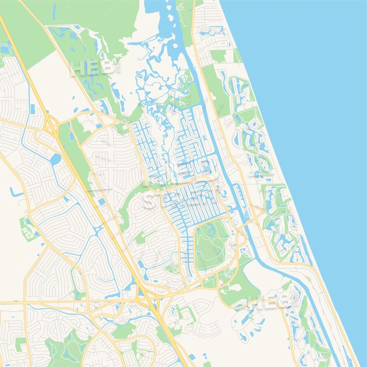 Travel infographic Empty vector map of Palm Coast, Florida, USA