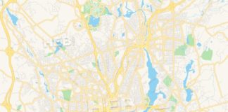 Travel infographic – Empty vector map of Providence, Rhode Island, USA