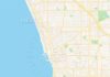 Travel infographic – Empty vector map of Redondo Beach, California, USA
