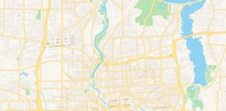 Travel infographic – Empty vector map of Rochester, New York, USA