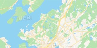 Travel infographic – Empty vector map of Saint John, New Brunswick, Canada