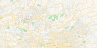 Travel infographic – Empty vector map of San José, San José, Costa Rica