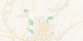 Travel infographic – Empty vector map of Santa Ana, Santa Ana, El Salvador