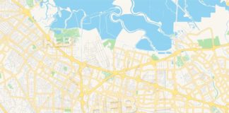 Travel infographic – Empty vector map of Sunnyvale, California, USA