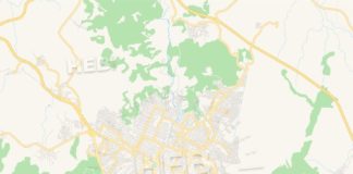 Travel infographic – Empty vector map of Tepic, Nayarit, Mexico