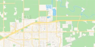Travel infographic – Empty vector map of Tracy, California, USA