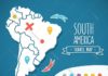 Travel infographic – Travel infographic – Hand drawn South America travel map with pins vector illustration. Download a Fr…