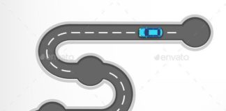 Travel infographic – Travel infographic – Road Infographic Travel Background with Multicolored Cars