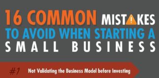 Business infographic : 16 Common Mistakes When Starting A Small Business success business infographic e…