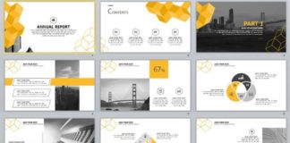 Business infographic : 22+ Best yellow annual report PowerPoint template