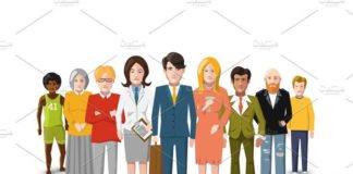 Business infographic : International group of people , #AFF, #people#group#International#flat #Ad