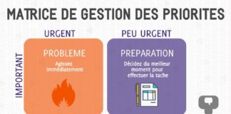 Business infographic : Que puis-je mettre en place pour gérer mes priorités facilement? La matrice d&…