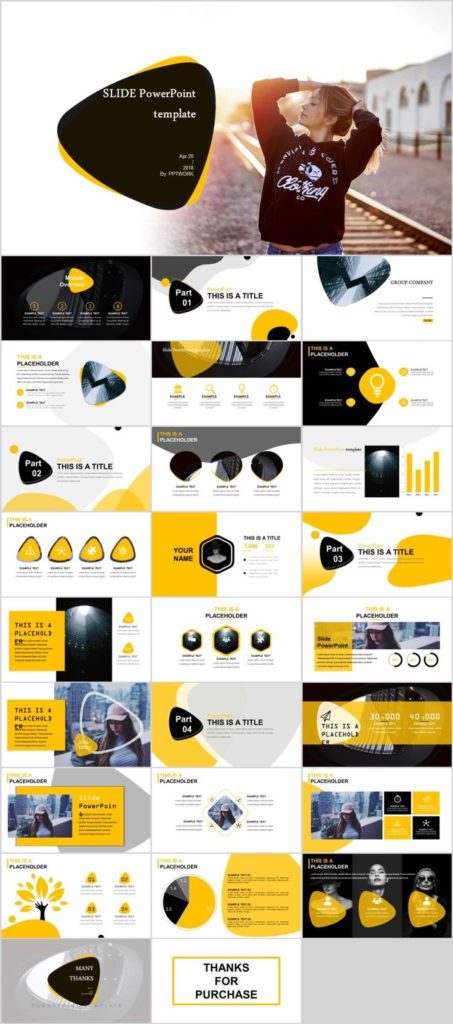 Business infographic : Yellow Business Presentation Report PowerPoint ...