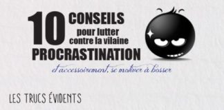 Educational infographic : 10 Conseils pour lutter contre la vilaine procrastination