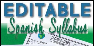 Educational infographic : Editable Spanish Syllabus Infographic Style