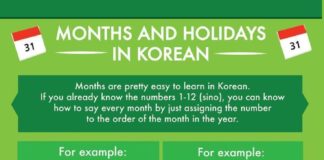 Educational infographic : Educational infographic : Know Your Korean Months & Holidays with this Simple Infographic #LearnKoreanFast #StudyKorean #KoreanLanguage