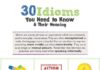 Educational infographic : Educational infographic & data visualisation 30 Idioms You Need to Know & Their …