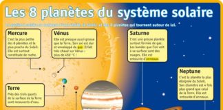 Educational infographic : Fiche exposés : Les 8 planètes du système solaire