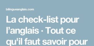 Educational infographic : La check-list pour l’anglais · Tout ce qu’il faut savoir pour parler anglais