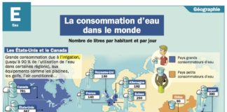 Educational infographic : La consommation d’eau dans le monde