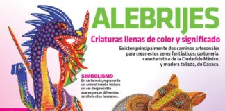 Educational infographic : Los alebrijes son criaturas misteriosas llenas de color y significado que a pesa…