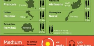 Educational infographic : What Are the Hardest Languages to Learn Infographic