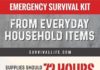 Food infographic – Emergency Survival Kit From Everyday Household Items