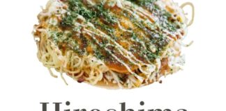 Food infographic – Hiroshima Okonomiyaki infographic- showing each layer of ingredients