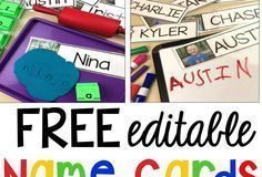 Management : Management : FREE EDITABLE Name Cards to Teach Little Learners their Name