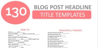 Business infographic : 130 Blog Post Headlines – Use the 130 blog post headline title templates to help…
