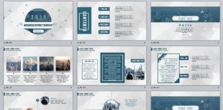 Business infographic : 23+ blue business report professional powerpoint templates