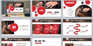 Business infographic : 27+ Redcolor Annual Report Powerpoint Templates