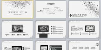Business infographic : 27+ gray Business Report PowerPoint Templates
