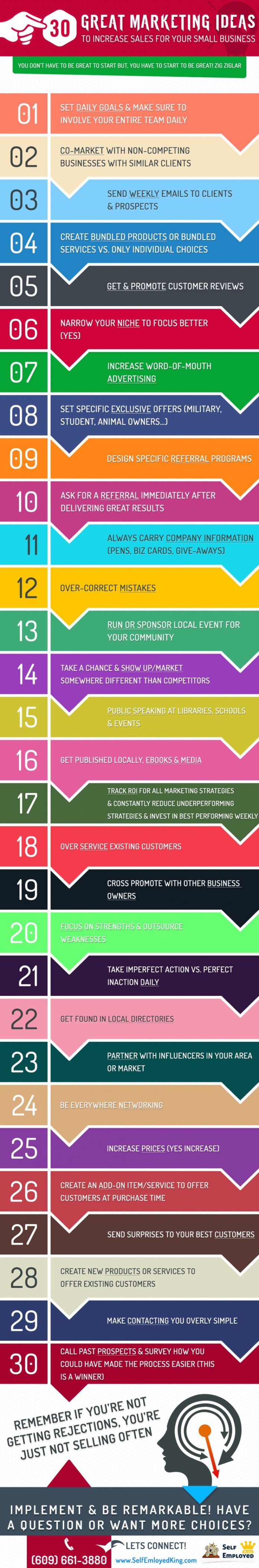 Business infographic : 30 Great Marketing Ideas for Small Business ...