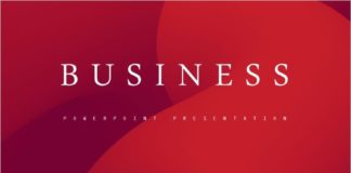 Business infographic : 4 in 1 red business presentation template