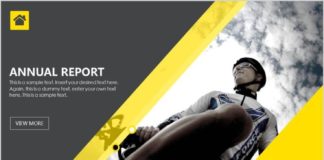 Business infographic : Best yellow annual report PowerPoint template