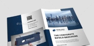 Business infographic : Bifold Brochure — Photoshop PSD #company #blue