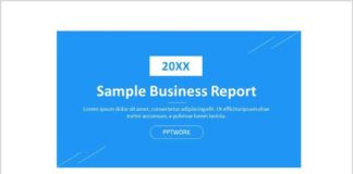 Business infographic : Blue simple business report PowerPoint template – Pcslide.com #powerpoint #prese…