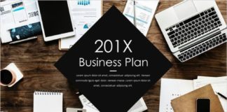 Business infographic : Clean Business Plan presentation PowerPoint template – Pcslide.com