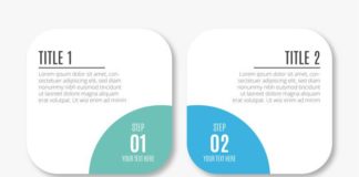 Business infographic : Modern business infographic with colorful steps Free Vector