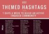 Business infographic : Social media marketing // Themed Hashtags for everyday of the week // 7 day hash…