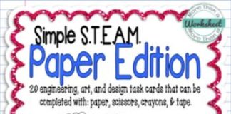 Management : Maker Space Task Cards (Simple STEAM Paper Edition)