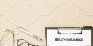 Medical infographic : Top view business office desk.. Medical Infographic