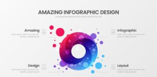 Statistics infographic : Premium quality 4 option circle marketing analytics presentation vector illustra…